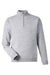 Harriton M421 Mens Pilbloc Pill Resistant 1/4 Zip Sweatshirt Heather Grey Flat Front