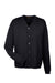 Harriton M425 Mens Pilbloc Pill Resistant Button Down Long Sleeve Cardigan Sweater Black Flat Front