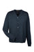 Harriton M425 Mens Pilbloc Pill Resistant Button Down Long Sleeve Cardigan Sweater Dark Navy Blue Flat Front