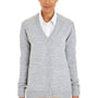 Harriton Womens Pilbloc Pill Resistant Button Down Lone Sleeve Cardigan Sweater - Heather Grey