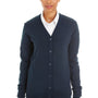 Harriton Womens Pilbloc Pill Resistant Button Down Lone Sleeve Cardigan Sweater - Dark Navy Blue