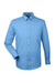 Harriton M500/M500T Mens Wrinkle Resistant Long Sleeve Button Down Shirt w/ Pocket Light College Blue Flat Front