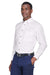 Harriton M500/M500T Mens Wrinkle Resistant Long Sleeve Button Down Shirt w/ Pocket White Model 3q