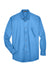 Harriton M500/M500T Mens Wrinkle Resistant Long Sleeve Button Down Shirt w/ Pocket Nautical Blue Flat Front