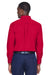 Harriton M500/M500T Mens Wrinkle Resistant Long Sleeve Button Down Shirt w/ Pocket Red Model Back