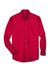 Harriton M500/M500T Mens Wrinkle Resistant Long Sleeve Button Down Shirt w/ Pocket Red Flat Front