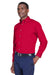 Harriton M500/M500T Mens Wrinkle Resistant Long Sleeve Button Down Shirt w/ Pocket Red Model 3q