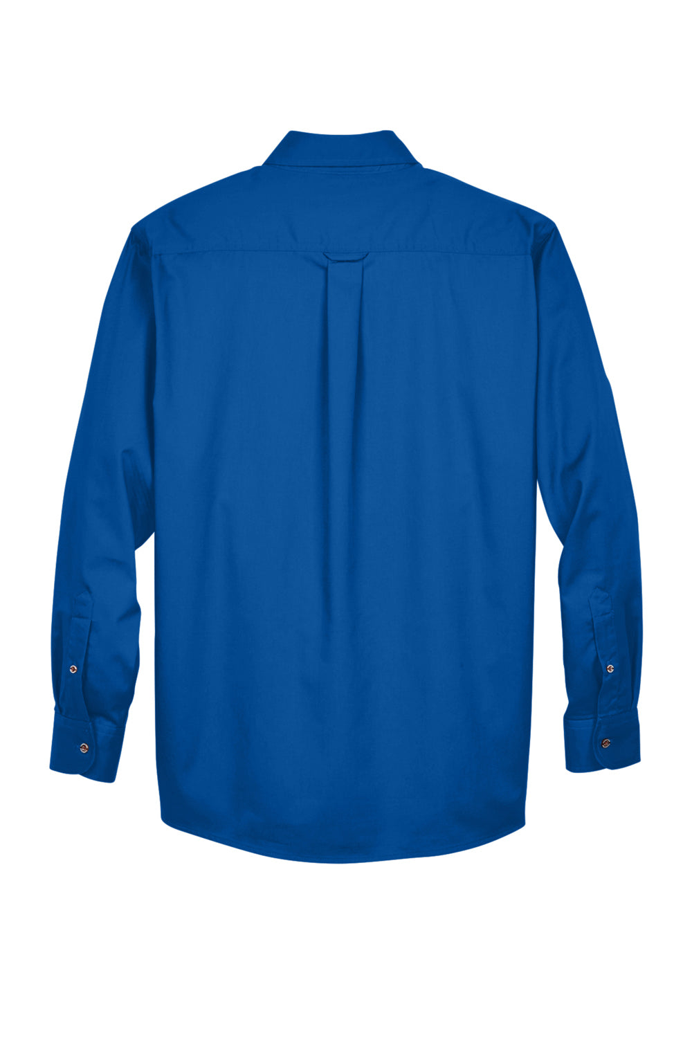 Harriton M500/M500T Mens Wrinkle Resistant Long Sleeve Button Down Shirt w/ Pocket French Blue Flat Back