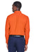 Harriton M500/M500T Mens Wrinkle Resistant Long Sleeve Button Down Shirt w/ Pocket Team Orange Model Back