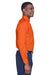 Harriton M500/M500T Mens Wrinkle Resistant Long Sleeve Button Down Shirt w/ Pocket Team Orange Model Side