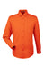 Harriton M500/M500T Mens Wrinkle Resistant Long Sleeve Button Down Shirt w/ Pocket Team Orange Flat Front