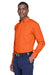 Harriton M500/M500T Mens Wrinkle Resistant Long Sleeve Button Down Shirt w/ Pocket Team Orange Model 3q