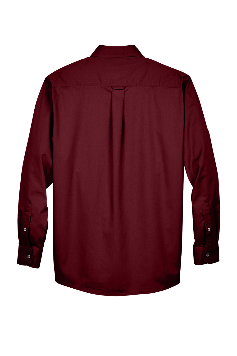 Harriton M500/M500T Mens Wrinkle Resistant Long Sleeve Button Down Shirt w/ Pocket Wine Flat Back