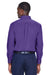 Harriton M500/M500T Mens Wrinkle Resistant Long Sleeve Button Down Shirt w/ Pocket Team Purple Model Back