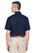 Harriton M500S Mens Wrinkle Resistant Short Sleeve Button Down Shirt w/ Pocket Navy Blue Model Back