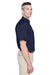 Harriton M500S Mens Wrinkle Resistant Short Sleeve Button Down Shirt w/ Pocket Navy Blue Model Side