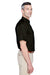 Harriton M500S Mens Wrinkle Resistant Short Sleeve Button Down Shirt w/ Pocket Black Model Side