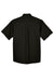 Harriton M500S Mens Wrinkle Resistant Short Sleeve Button Down Shirt w/ Pocket Black Flat Back