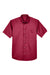 Harriton M500S Mens Wrinkle Resistant Short Sleeve Button Down Shirt w/ Pocket Wine Flat Front