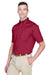 Harriton M500S Mens Wrinkle Resistant Short Sleeve Button Down Shirt w/ Pocket Wine Model 3q