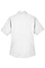 Harriton M500SW Womens Wrinkle Resistant Short Sleeve Button Down Shirt White Flat Back