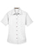 Harriton M500SW Womens Wrinkle Resistant Short Sleeve Button Down Shirt White Flat Front