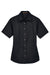 Harriton M500SW Womens Wrinkle Resistant Short Sleeve Button Down Shirt Black Flat Front