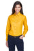 Harriton M500W Womens Wrinkle Resistant Long Sleeve Button Down Shirt Sunray Yellow Model Front