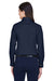 Harriton M500W Womens Wrinkle Resistant Long Sleeve Button Down Shirt Navy Blue Model Back