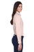 Harriton M500W Womens Wrinkle Resistant Long Sleeve Button Down Shirt Blush Pink Model Side