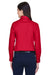 Harriton M500W Womens Wrinkle Resistant Long Sleeve Button Down Shirt Red Model Back