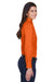 Harriton M500W Womens Wrinkle Resistant Long Sleeve Button Down Shirt Team Orange Model Side