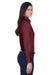 Harriton M500W Womens Wrinkle Resistant Long Sleeve Button Down Shirt Wine Model Side