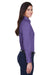 Harriton M500W Womens Wrinkle Resistant Long Sleeve Button Down Shirt Team Purple Model Side