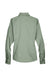 Harriton M500W Womens Wrinkle Resistant Long Sleeve Button Down Shirt Dill Green Flat Back