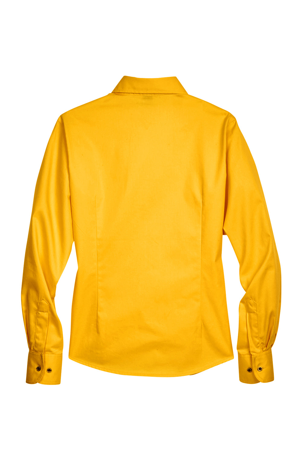 Harriton M500W Womens Wrinkle Resistant Long Sleeve Button Down Shirt Sunray Yellow Flat Back