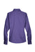 Harriton M500W Womens Wrinkle Resistant Long Sleeve Button Down Shirt Team Purple Flat Back