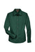 Harriton M500W Womens Wrinkle Resistant Long Sleeve Button Down Shirt Hunter Green Flat Front