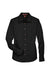 Harriton M500W Womens Wrinkle Resistant Long Sleeve Button Down Shirt Black Flat Front