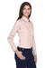 Harriton M500W Womens Wrinkle Resistant Long Sleeve Button Down Shirt Blush Pink Model 3q