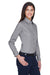 Harriton M500W Womens Wrinkle Resistant Long Sleeve Button Down Shirt Dark Grey Model 3q