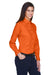 Harriton M500W Womens Wrinkle Resistant Long Sleeve Button Down Shirt Team Orange Model 3q