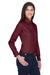 Harriton M500W Womens Wrinkle Resistant Long Sleeve Button Down Shirt Wine Model 3q