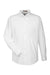 Harriton M510/M510T Mens Essential Long Sleeve Button Down Shirt w/ Pocket White Flat Front