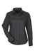 Harriton M510W Womens Essential Long Sleeve Button Down Shirt Black Flat Front