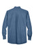 Harriton M550/M550T Mens Denim Long Sleeve Button Down Shirt w/ Pocket Light Denim Flat Back