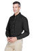 Harriton M550/M550T Mens Denim Long Sleeve Button Down Shirt w/ Pocket Washed Black Model 3q