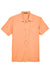 Harriton M560 Mens Barbados Wrinkle Resistant Short Sleeve Button Down Camp Shirt w/ Pocket Nectarine Orange Flat Front