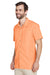 Harriton M560 Mens Barbados Wrinkle Resistant Short Sleeve Button Down Camp Shirt w/ Pocket Nectarine Orange Model 3q