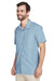 Harriton M560 Mens Barbados Wrinkle Resistant Short Sleeve Button Down Camp Shirt w/ Pocket Cloud Blue Model 3q